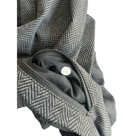 Lululemon Pace Rival Crop Giant Herringbone Heathered Black Size 4 - Picture 9 of 9